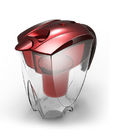 O jarro alcalino portátil vermelho da água para remove o cloro e o metal pesado
