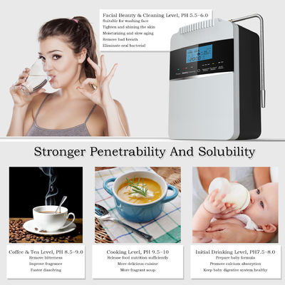 Alkaline Water Ionizer with Built-in Heating System Self-cleaning Function and Touch-control Panel for Healthy Drinking Water